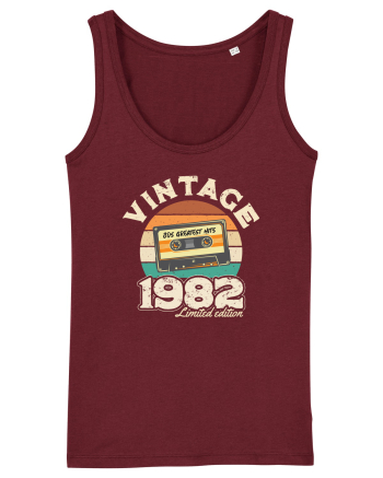 Vintage 1982 retro sunset casette Burgundy