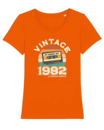 Vintage 1982 retro sunset casette Bright Orange