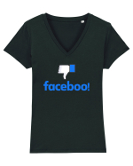 Faceboo Tricou mânecă scurtă guler V Damă Evoker