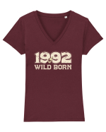 Vintage 1992  wild born Tricou mânecă scurtă guler V Damă Evoker