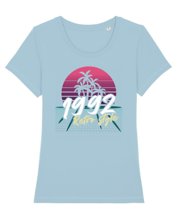 Synthwave  1992 retro style Sky Blue