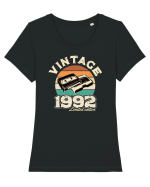 Vintage 1992 retro sunset videotape Tricou mânecă scurtă guler larg fitted Damă Expresser