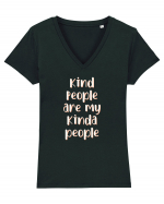 Kind People Tricou mânecă scurtă guler V Damă Evoker