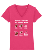 FOOTBALL Tricou mânecă scurtă guler V Damă Evoker