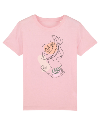 Abstract Girl Portrait Cotton Pink