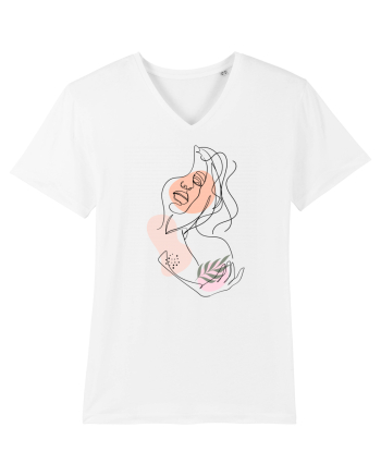 Abstract Girl Portrait White