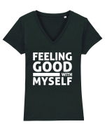 Feeling Good With Myself Tricou mânecă scurtă guler V Damă Evoker