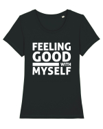 Feeling Good With Myself Tricou mânecă scurtă guler larg fitted Damă Expresser