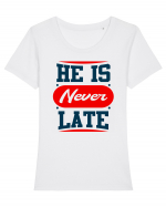 He Is Never Late Tricou mânecă scurtă guler larg fitted Damă Expresser