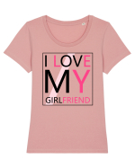 I Love My Girlfriend Tricou mânecă scurtă guler larg fitted Damă Expresser