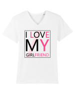I Love My Girlfriend Tricou mânecă scurtă guler V Bărbat Presenter
