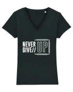 Never Give Up Tricou mânecă scurtă guler V Damă Evoker