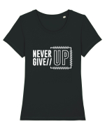 Never Give Up Tricou mânecă scurtă guler larg fitted Damă Expresser
