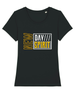 New Day New Spirit Tricou mânecă scurtă guler larg fitted Damă Expresser