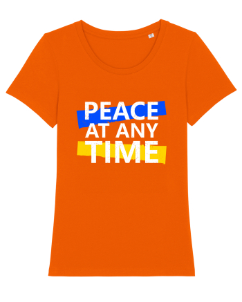 Peace At Any Time Stop War Bright Orange