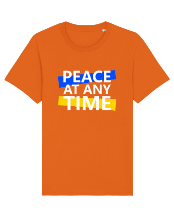 Peace At Any Time Stop War Bright Orange