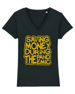 Saving Money During The Pandemic Tricou mânecă scurtă guler V Damă Evoker
