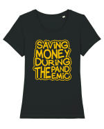 Saving Money During The Pandemic Tricou mânecă scurtă guler larg fitted Damă Expresser