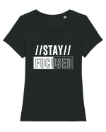 Stay Focused Tricou mânecă scurtă guler larg fitted Damă Expresser