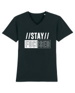 Stay Focused Tricou mânecă scurtă guler V Bărbat Presenter
