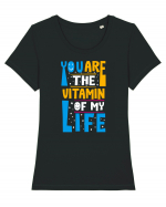 You Are The Vitamin Of My Life Tricou mânecă scurtă guler larg fitted Damă Expresser