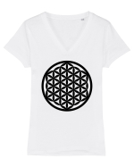 Flower of Life Tricou mânecă scurtă guler V Damă Evoker