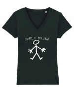 Simple Person Tricou mânecă scurtă guler V Damă Evoker