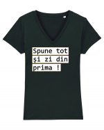 Spune tot și zi din prima! Tricou mânecă scurtă guler V Damă Evoker