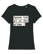 Spune tot și zi din prima! Tricou mânecă scurtă guler larg fitted Damă Expresser