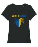 Love Ukraine Tricou mânecă scurtă guler larg fitted Damă Expresser