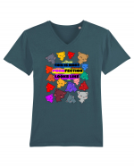 Funny Kawaii  Cat Pun Tricou mânecă scurtă guler V Bărbat Presenter