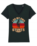 I Do My Own Stunts Tricou mânecă scurtă guler V Damă Evoker