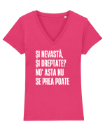 Tricou personalizat Și nevastă, și dreptate? Tricou mânecă scurtă guler V Damă Evoker