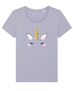 Glam Tricou mânecă scurtă guler larg fitted Damă Expresser