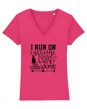 I Run On Caffeine, Cats And Cuss Words Raspberry