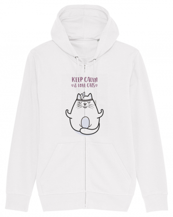 Keep Calm And Love Cats White