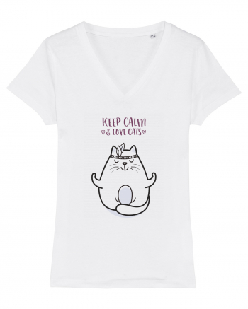 Keep Calm And Love Cats White