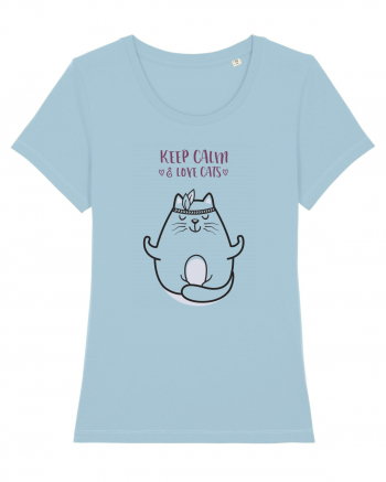 Keep Calm And Love Cats Sky Blue