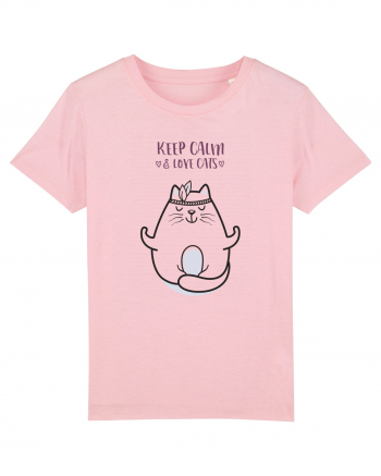 Keep Calm And Love Cats Cotton Pink