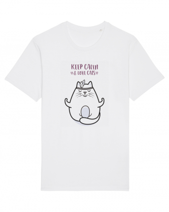 Keep Calm And Love Cats White