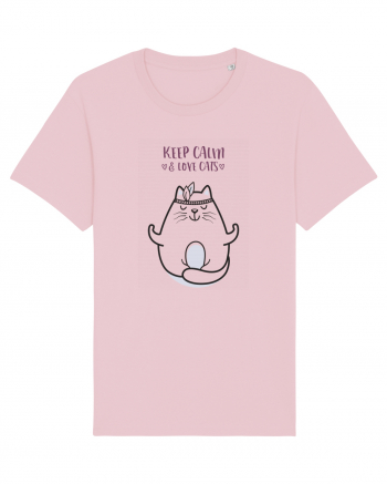 Keep Calm And Love Cats Cotton Pink