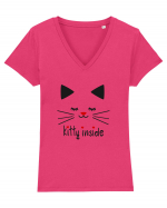 Kitty Inside Tricou mânecă scurtă guler V Damă Evoker