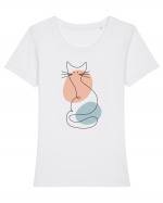 Kitty The Cat Tricou mânecă scurtă guler larg fitted Damă Expresser