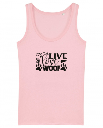 Live, Love, Woof! Cotton Pink