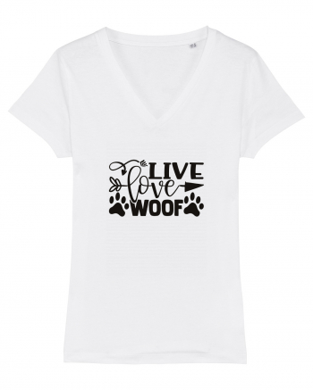 Live, Love, Woof! White