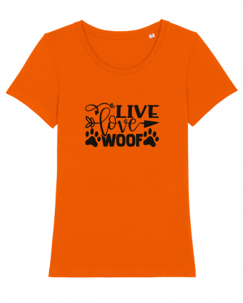 Live, Love, Woof! Bright Orange