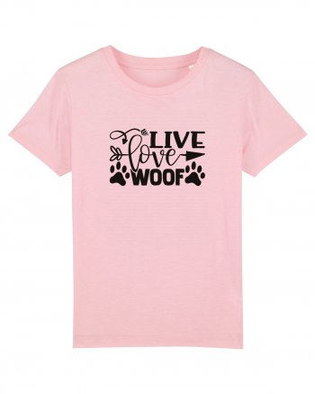 Live, Love, Woof! Cotton Pink