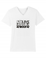 Live, Love, Woof! Tricou mânecă scurtă guler V Bărbat Presenter