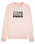 Live, Love, Woof! Bluză mânecă lungă Unisex Rise