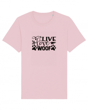 Live, Love, Woof! Cotton Pink